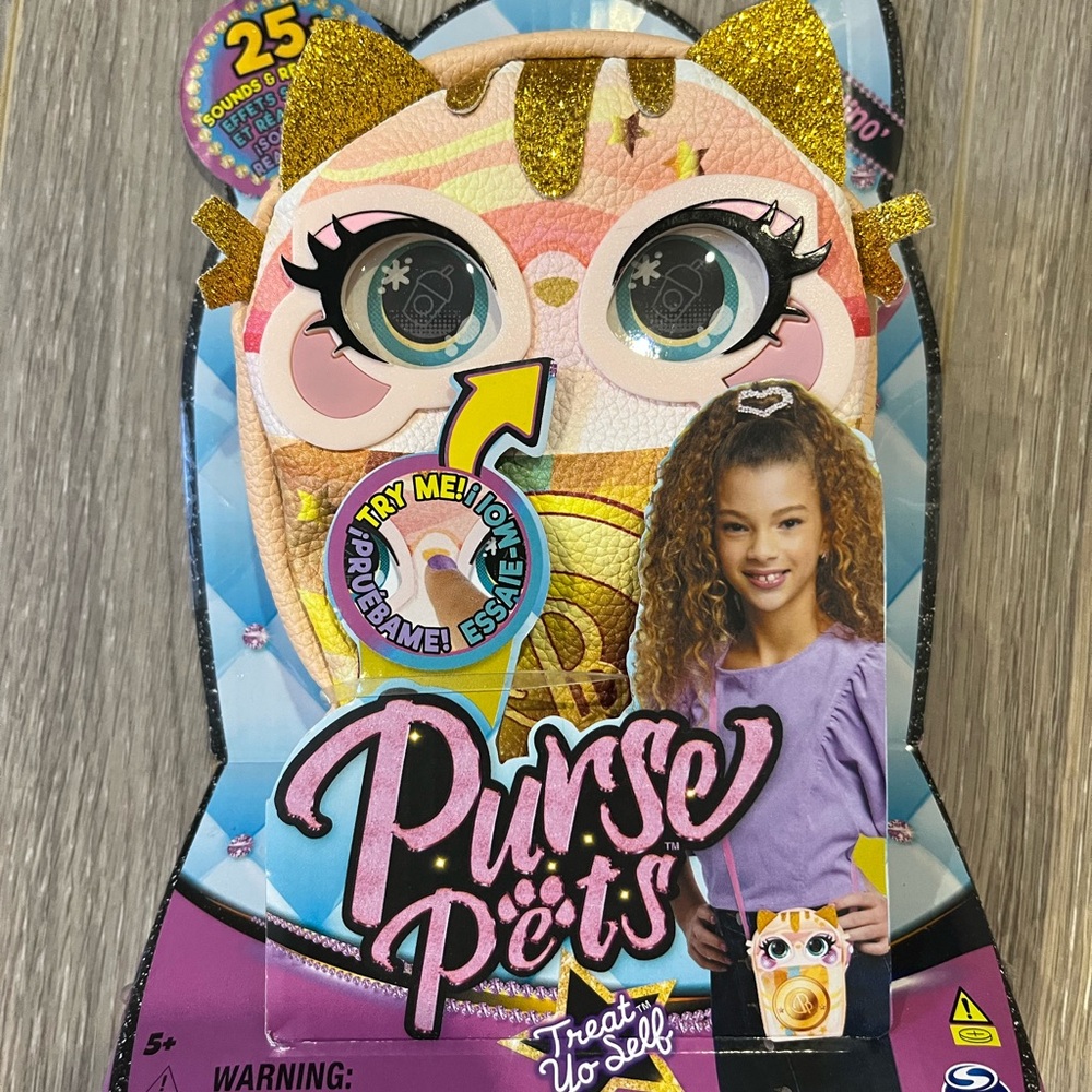 Purse Pets Interactive Toy with Gold and Pink Design